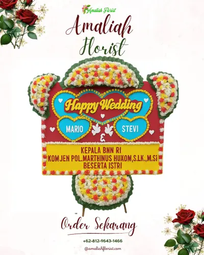 Karangan Papan Bunga Pernikahan di Salamrejo